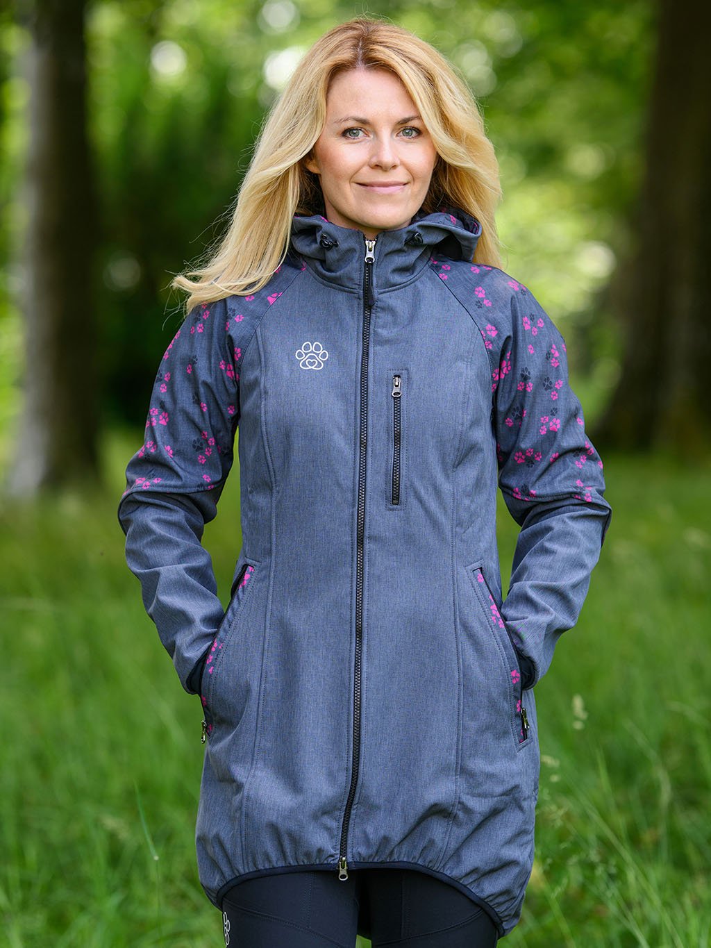 Dames parka met roze pootjes 4dox