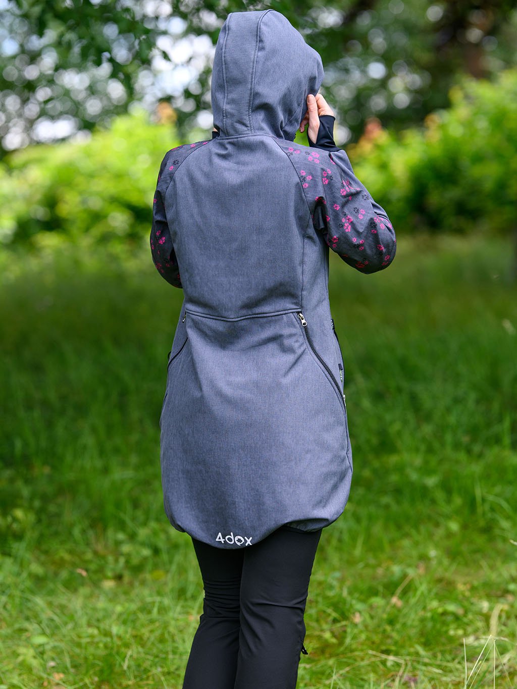 Dames parka met roze pootjes 4dox