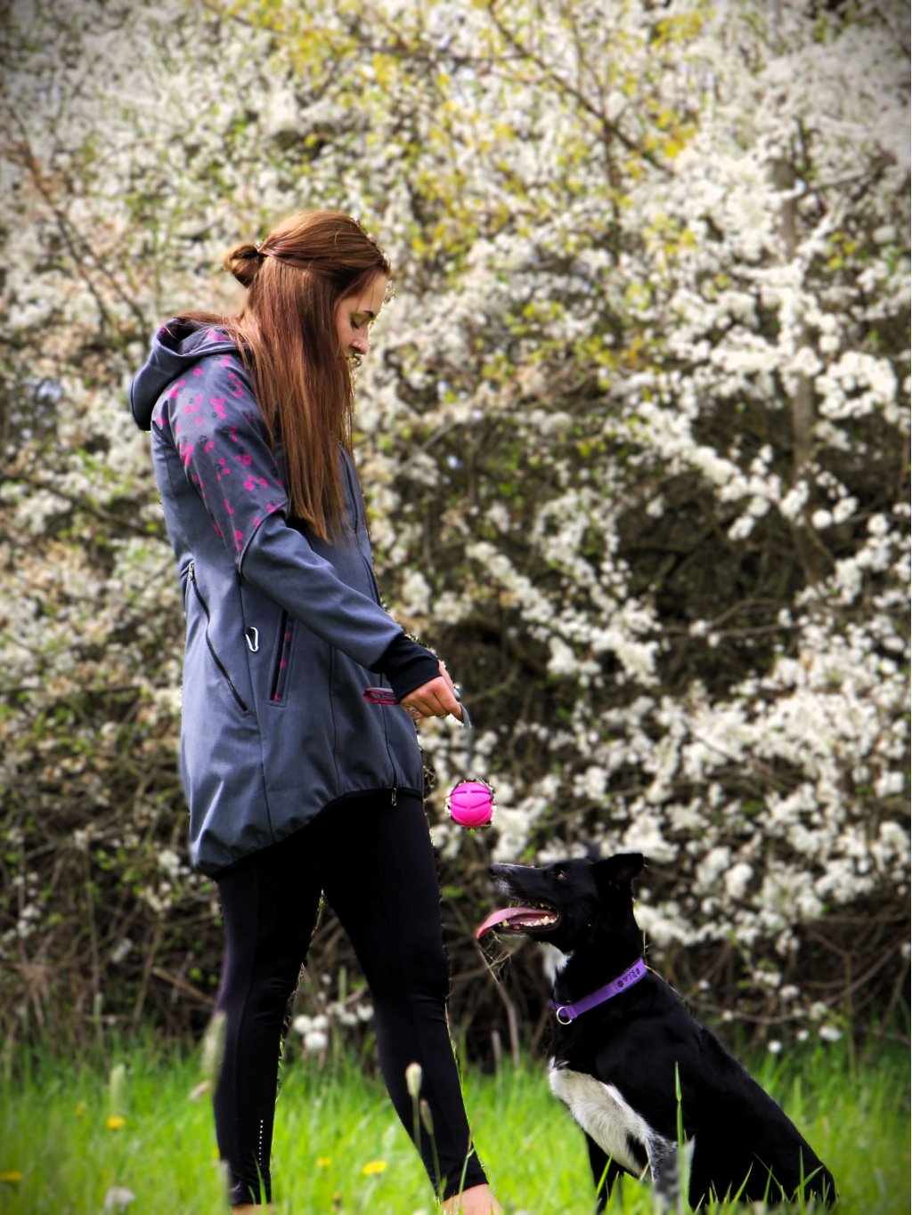 Dames parka met roze pootjes 4dox