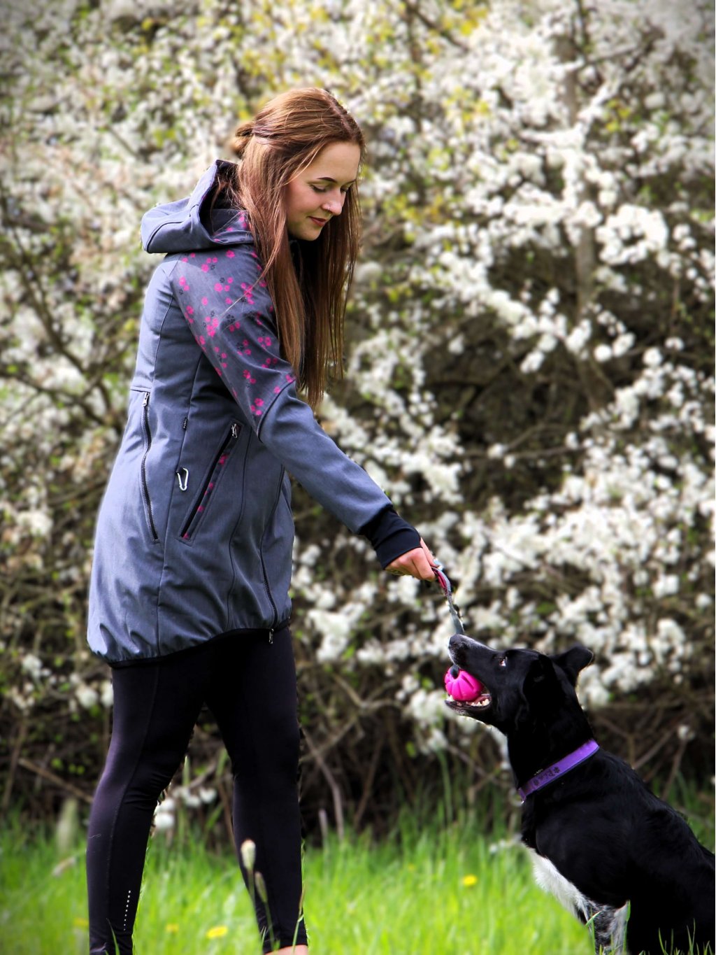 Dames parka met roze pootjes 4dox