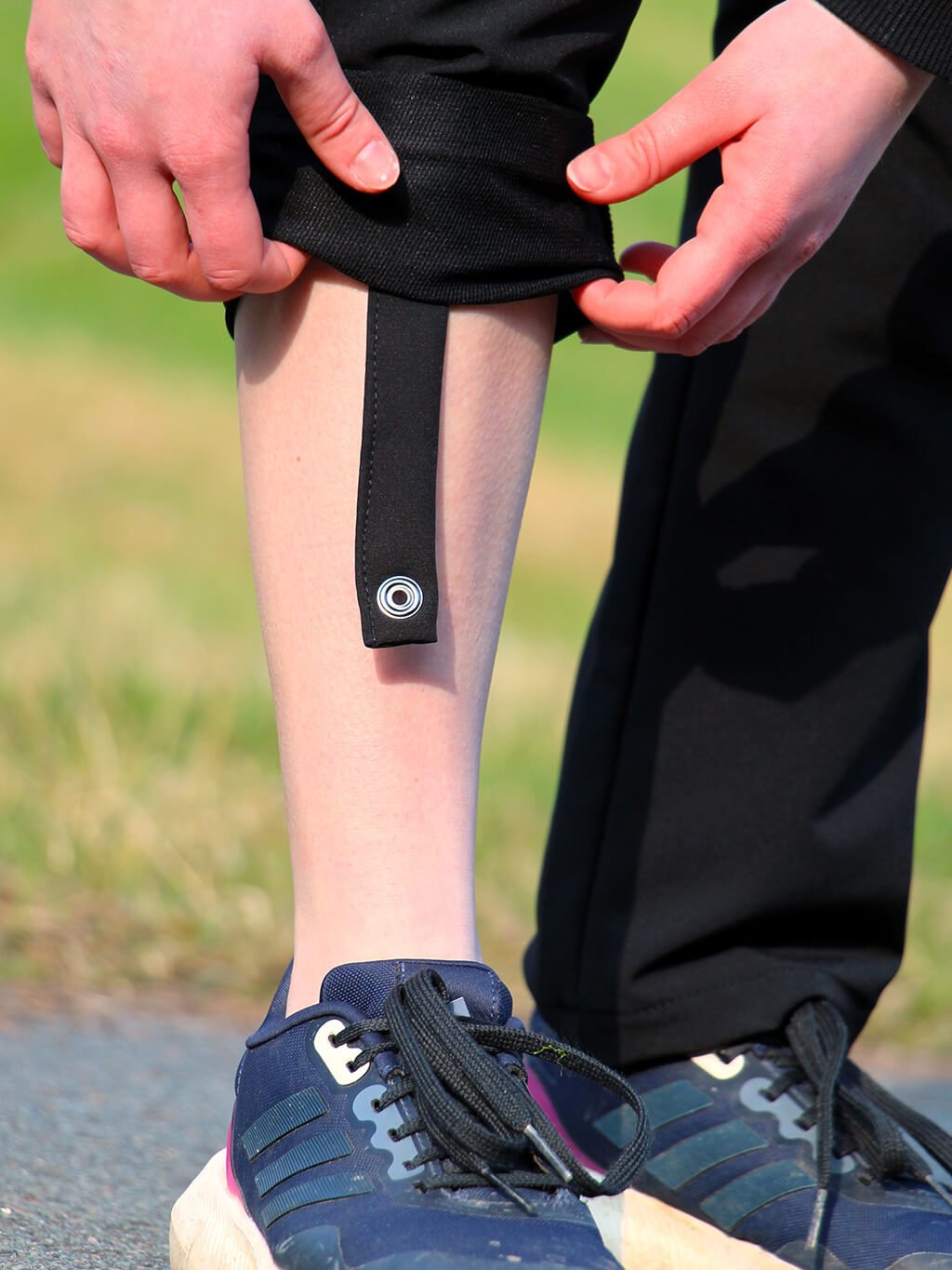 Ladies spring training pants - black with lavender paws