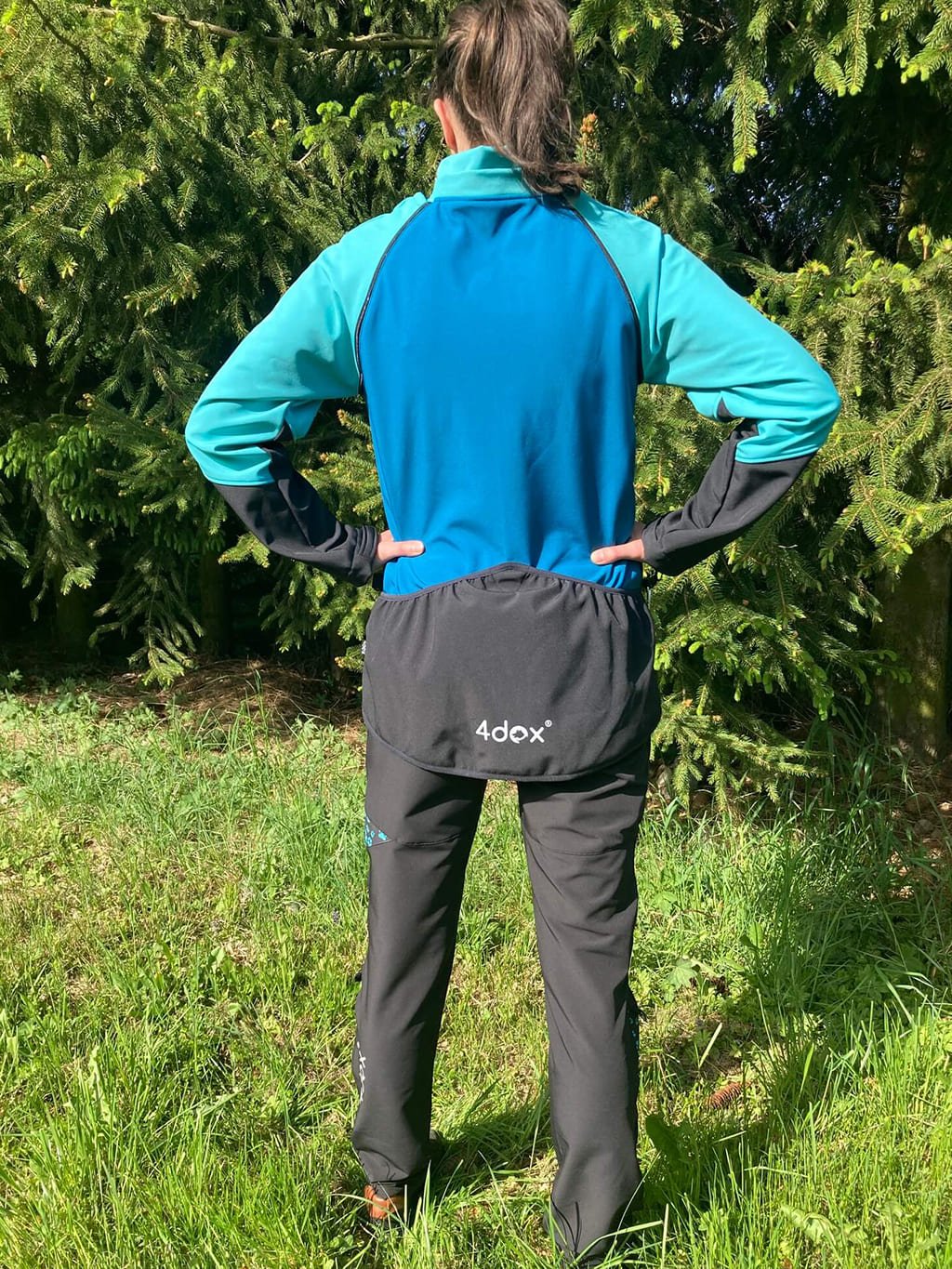 Women's training trousers SUMMER - black with turquoise paws