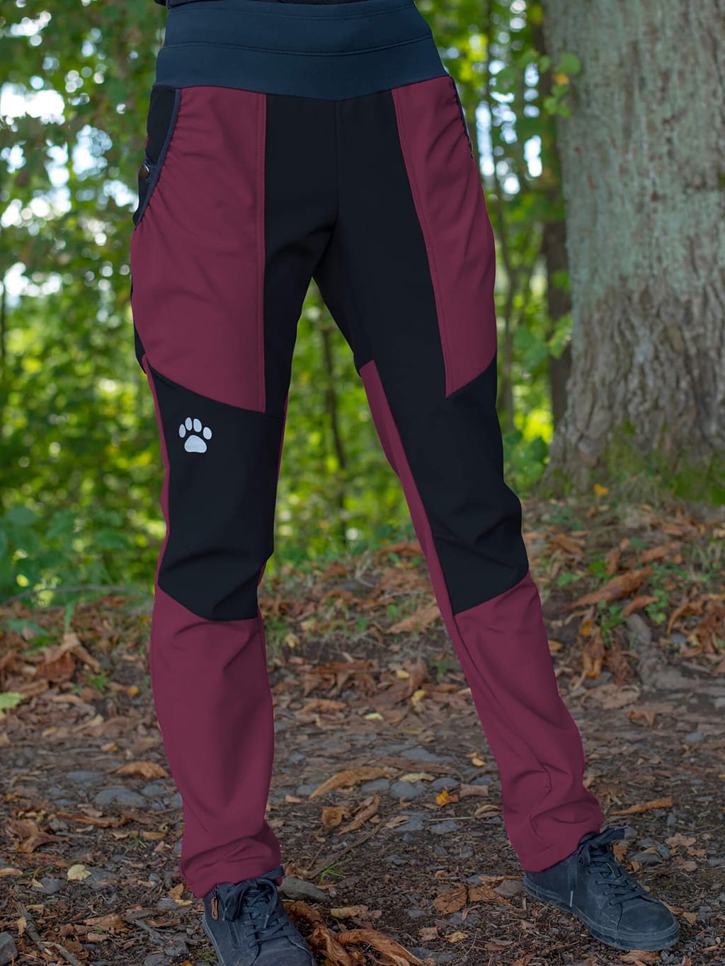 Women's training trousers SUMMER - burgundy/black