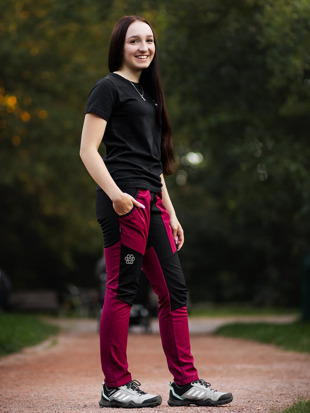 Women's training trousers WINTER garnet 4dox