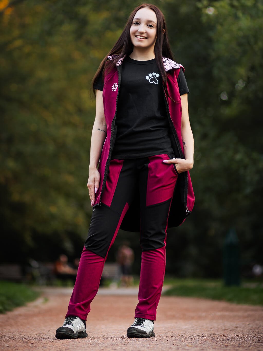 Women's training trousers WINTER garnet 4dox