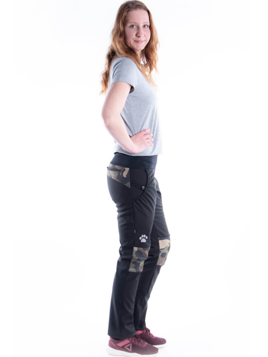 Women's training trousers WINTER camouflage