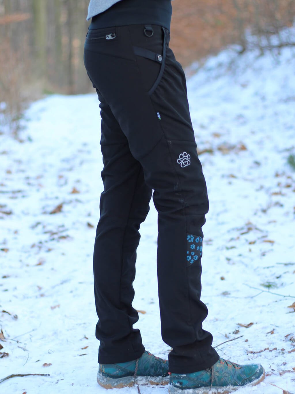 Women's training pants WINTER turquoise paw 4dox