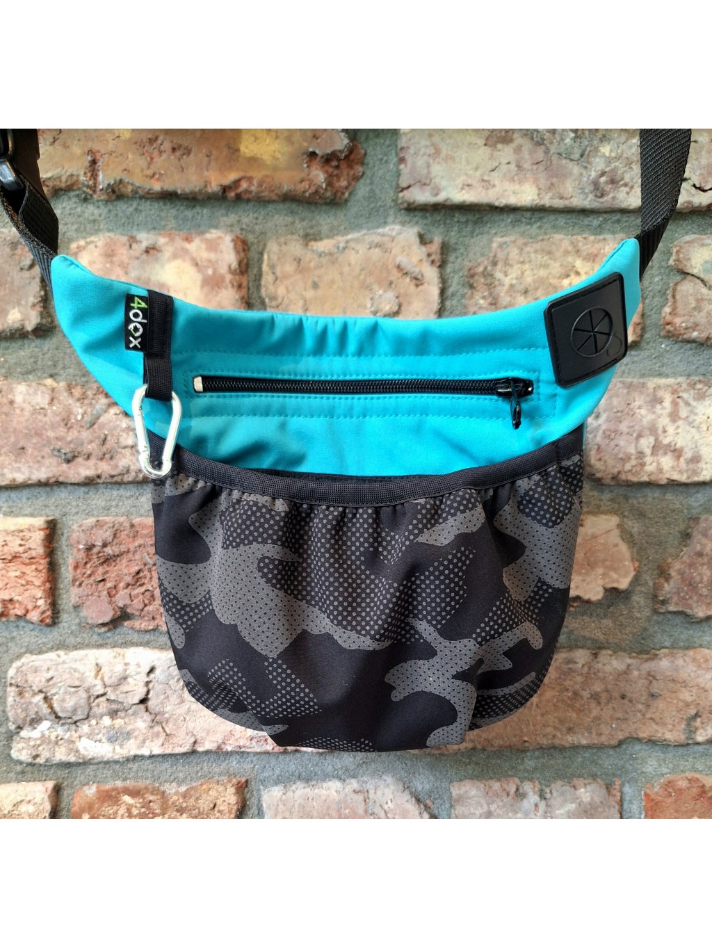 Beloningstas met magnetische sluiting Turquoise Reflecterend Camouflage - binnen enkele werkdagen geleverd!