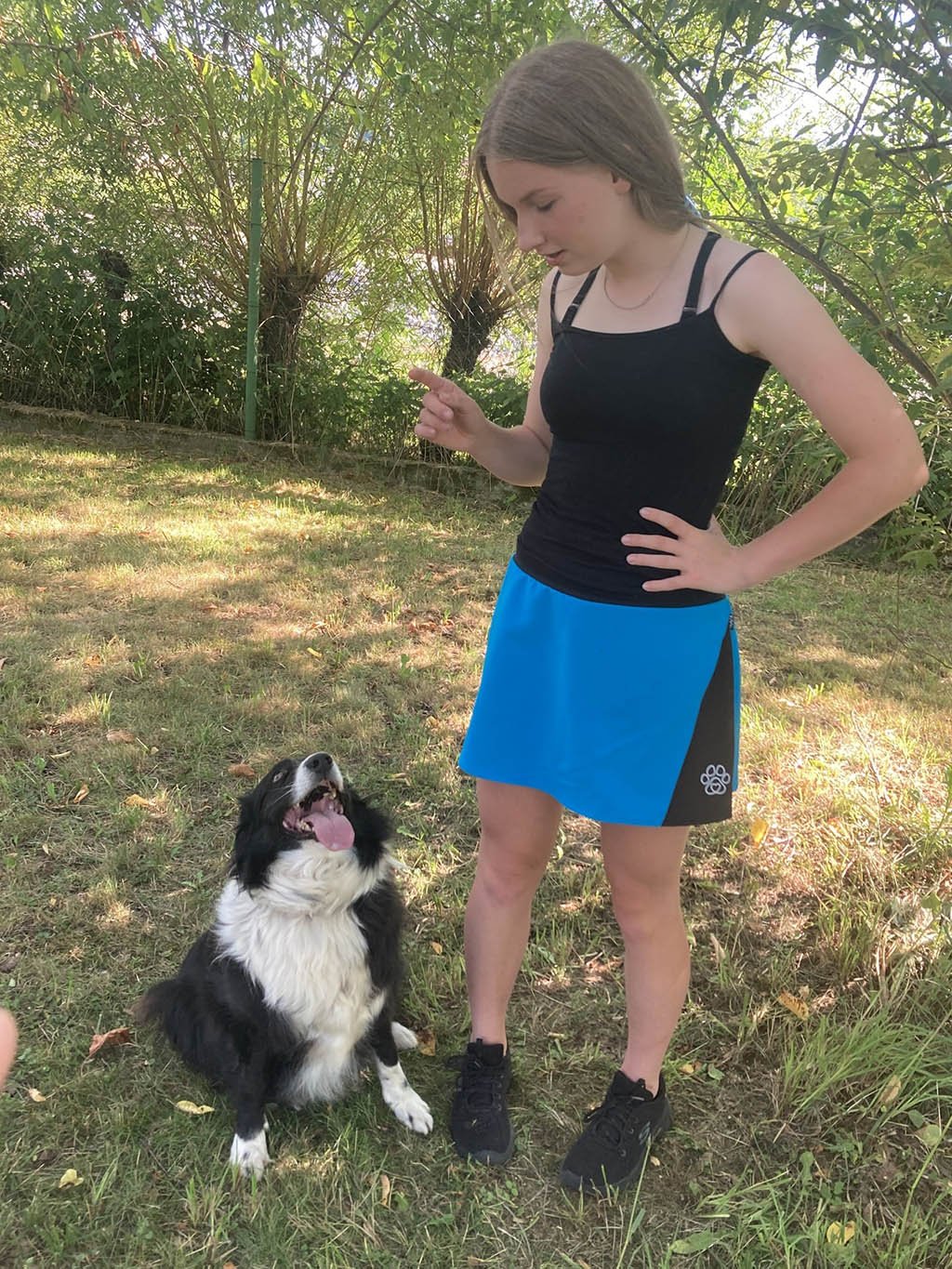 Skirt with short shorts aqua