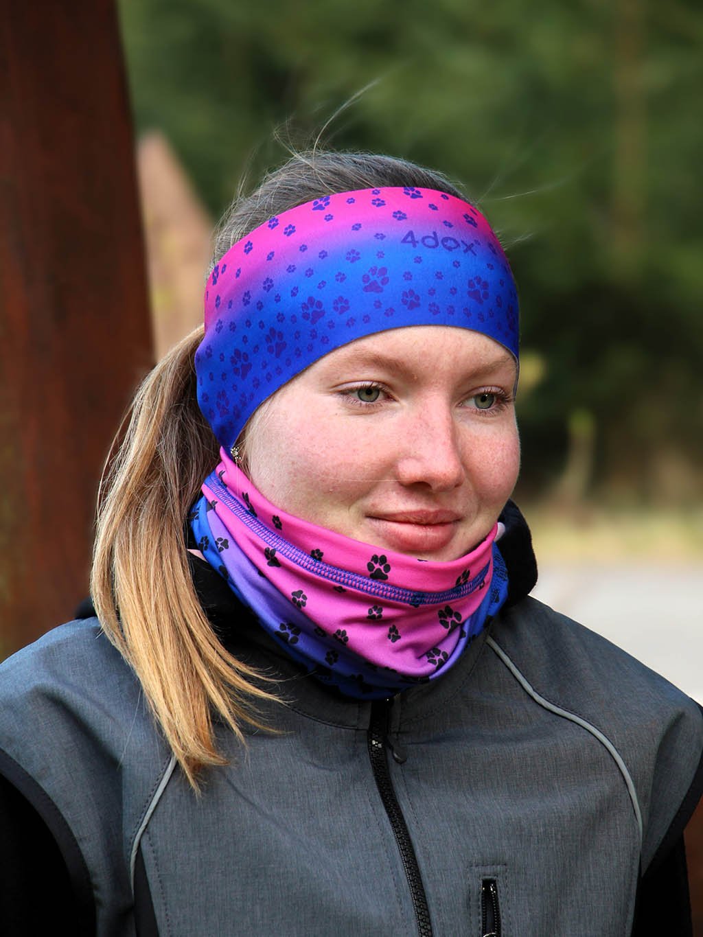 Neck warmer pink-blue No. 8