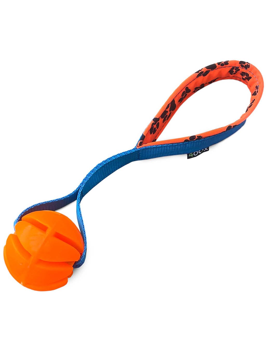 Orange floating ball 5 cm with paw handle 4dox