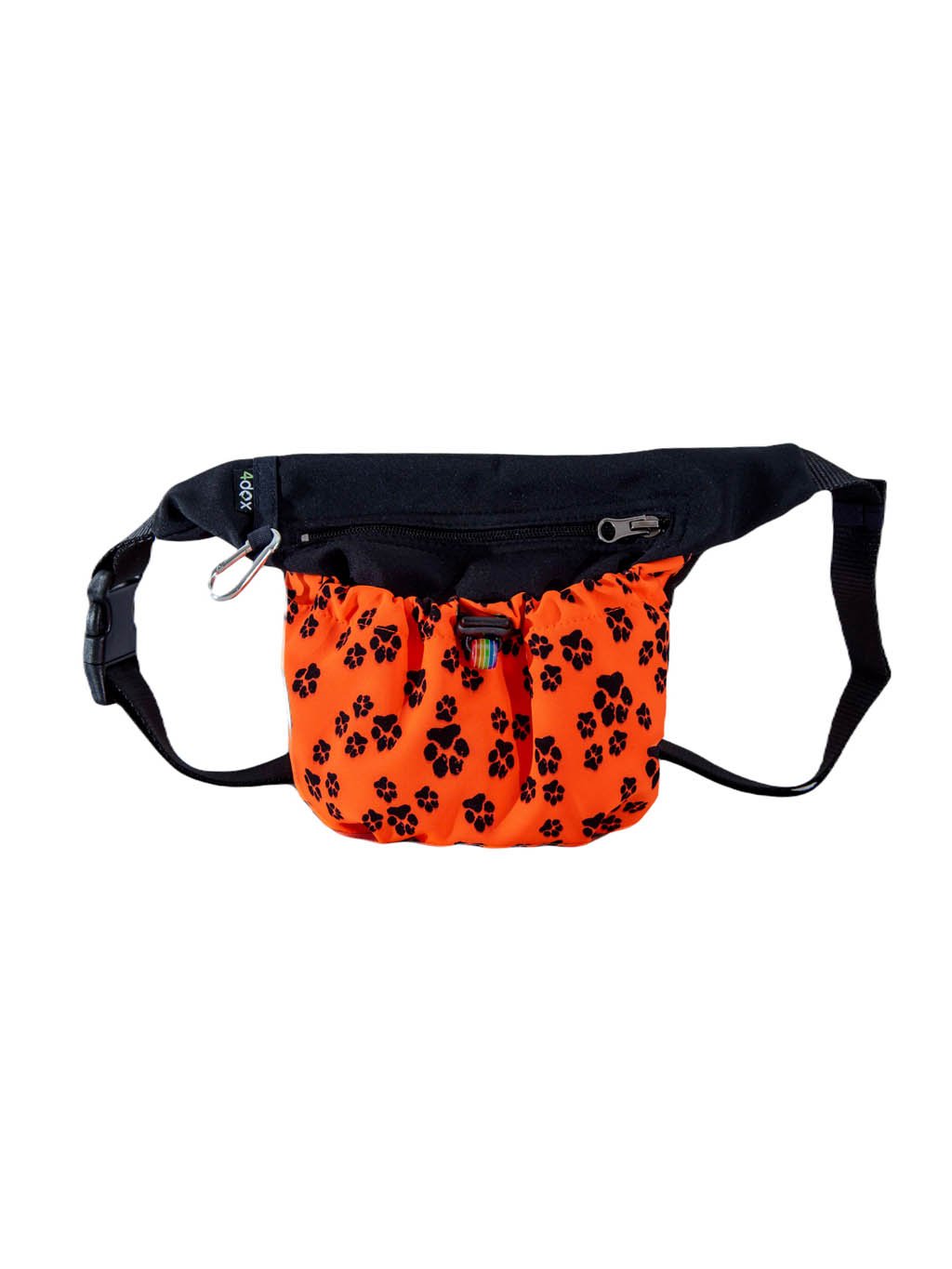 Treat bag 2in1 neon orange with paws 4dox