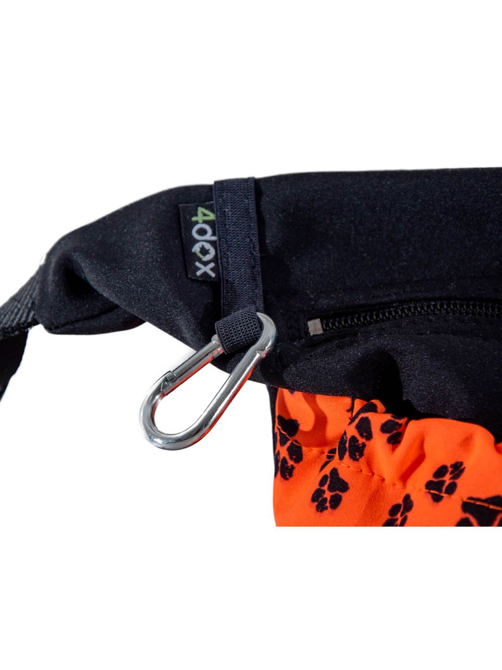 Treat bag 2in1 neon orange with paws 4dox