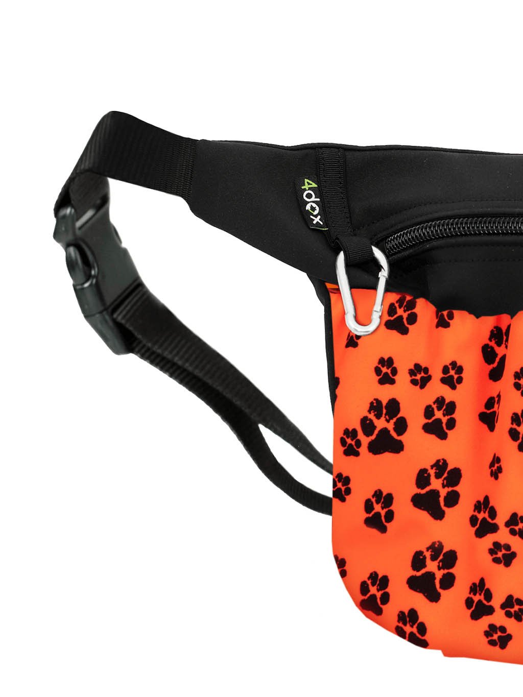 Treat bag 2in1 neon orange with paws 4dox