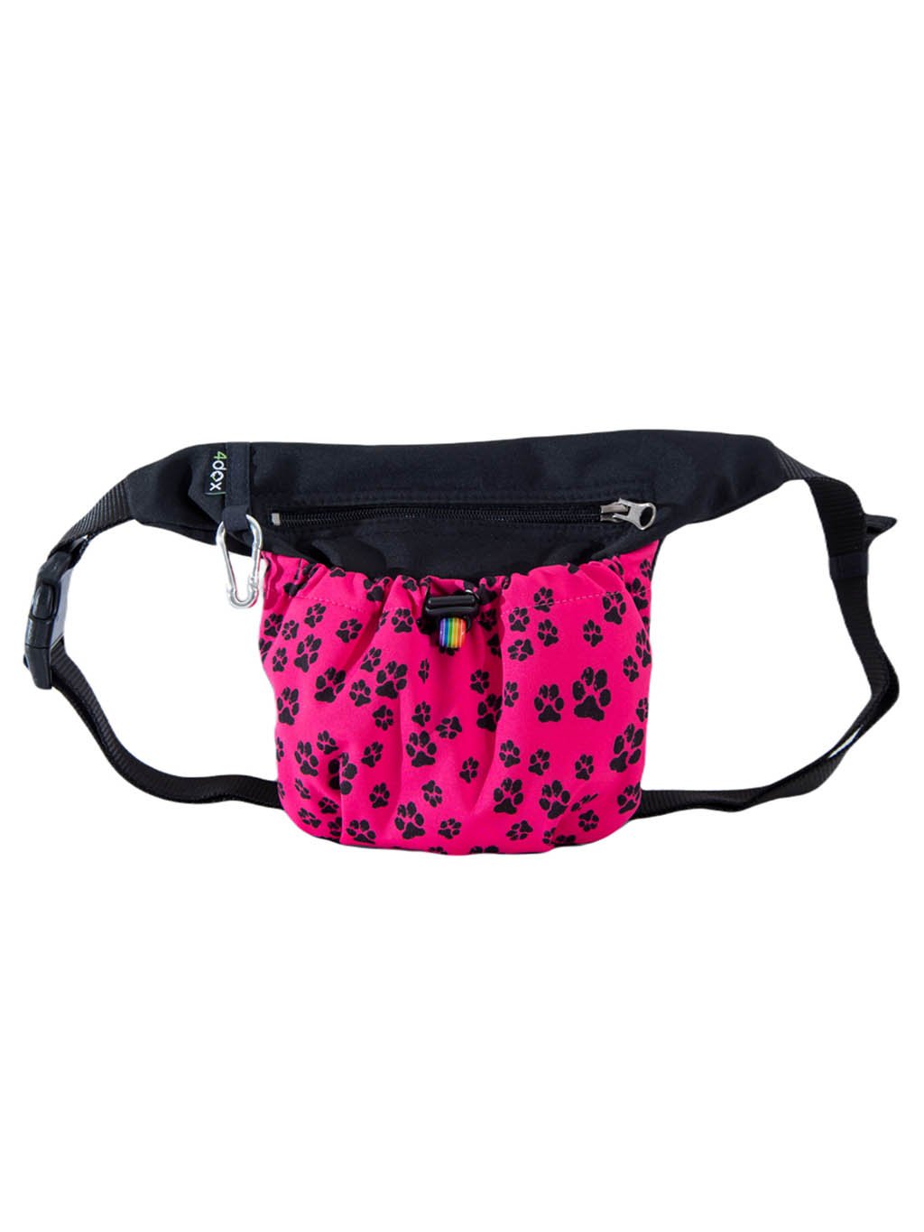 Treat bag 2in1 pink with paws 4dox