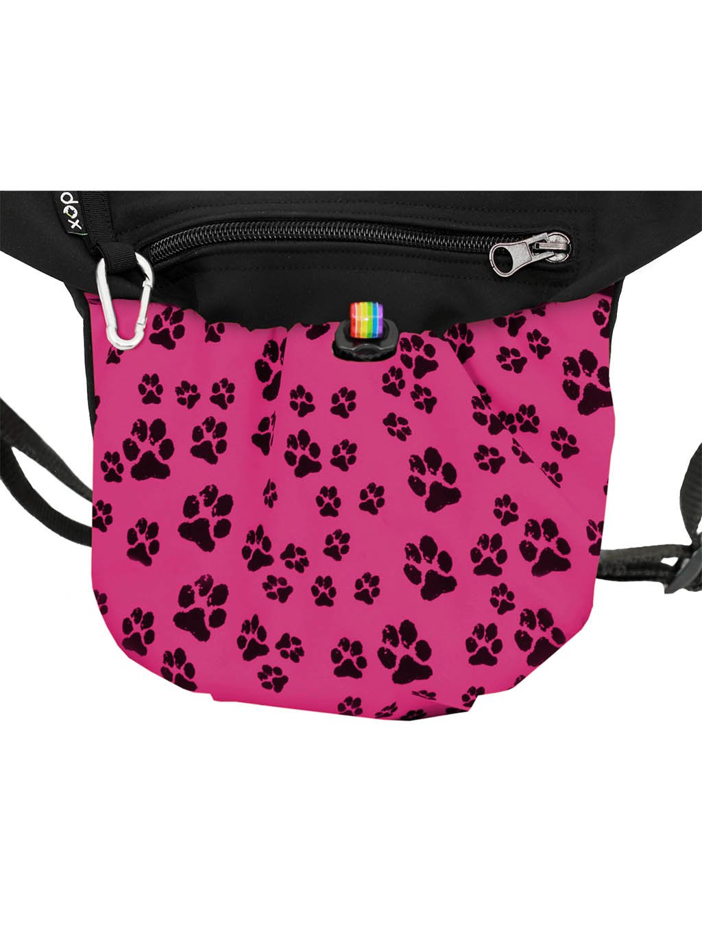 Treat bag 2in1 pink with paws 4dox