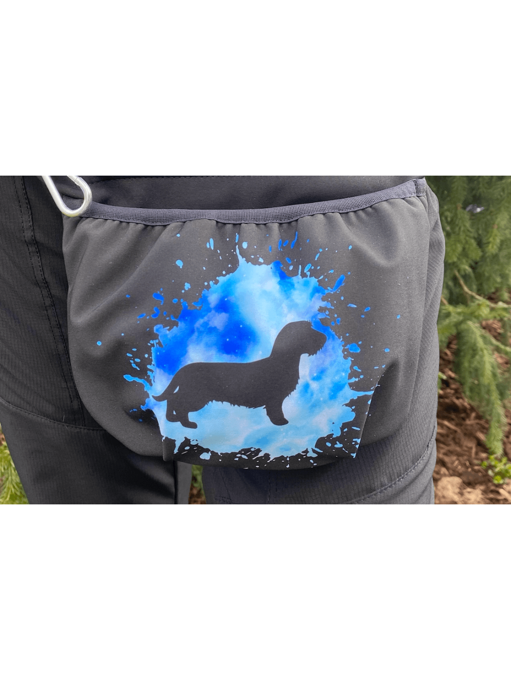 Treatbag  blue with magnetic clasp Dachshund longhaired J2 sale