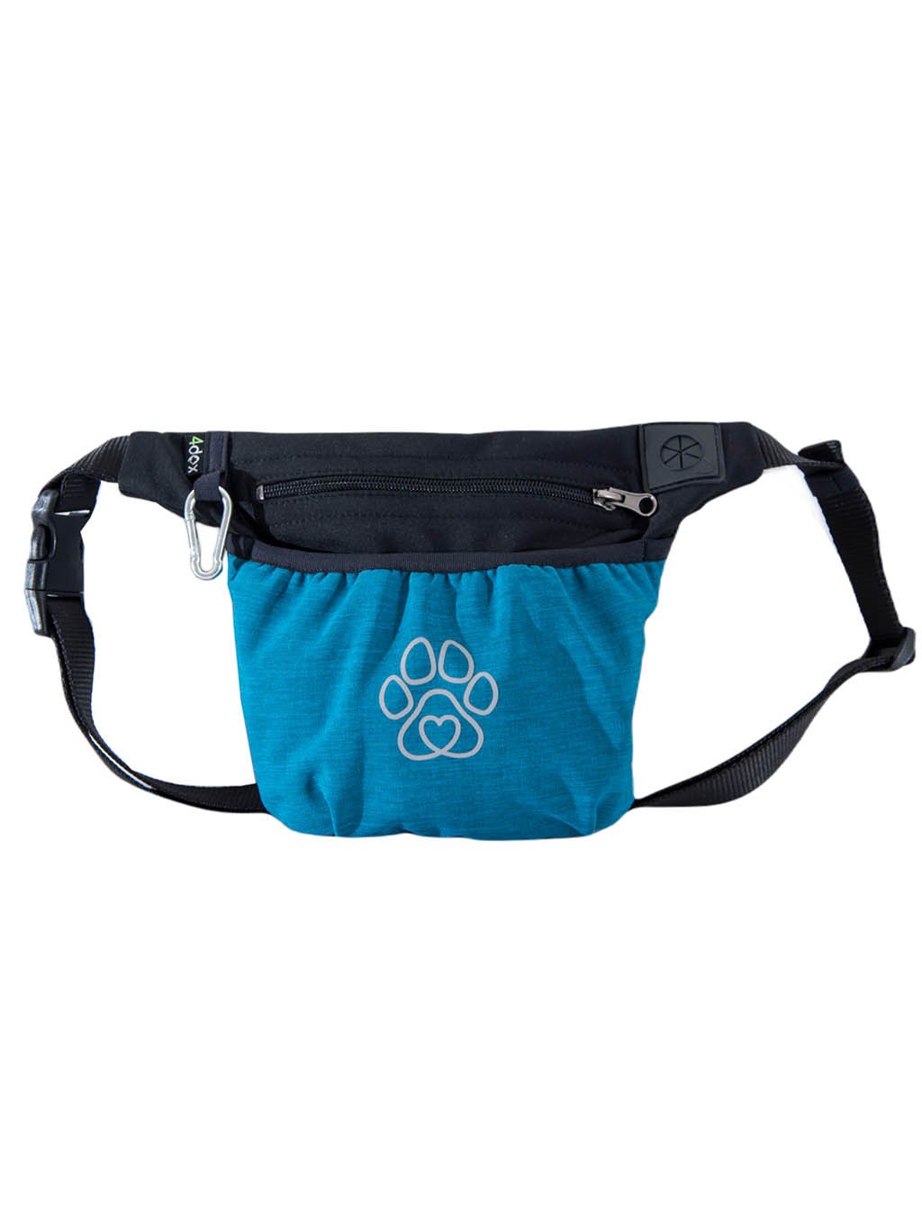 Treat pouch with magnetic closure Teal with paw 4dox