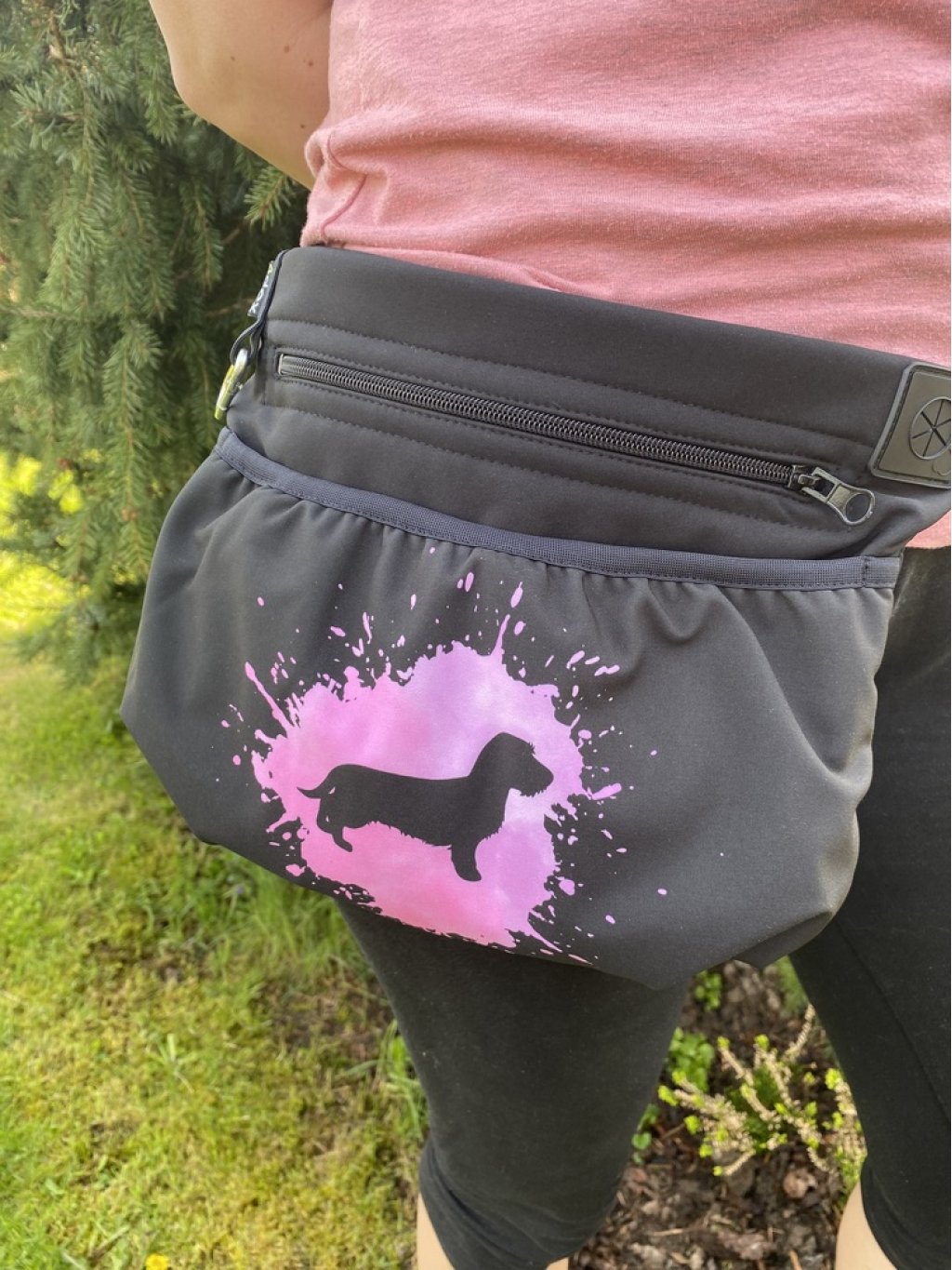 Treatbag  XL 2K pink Dachshund longhaired J2 sale