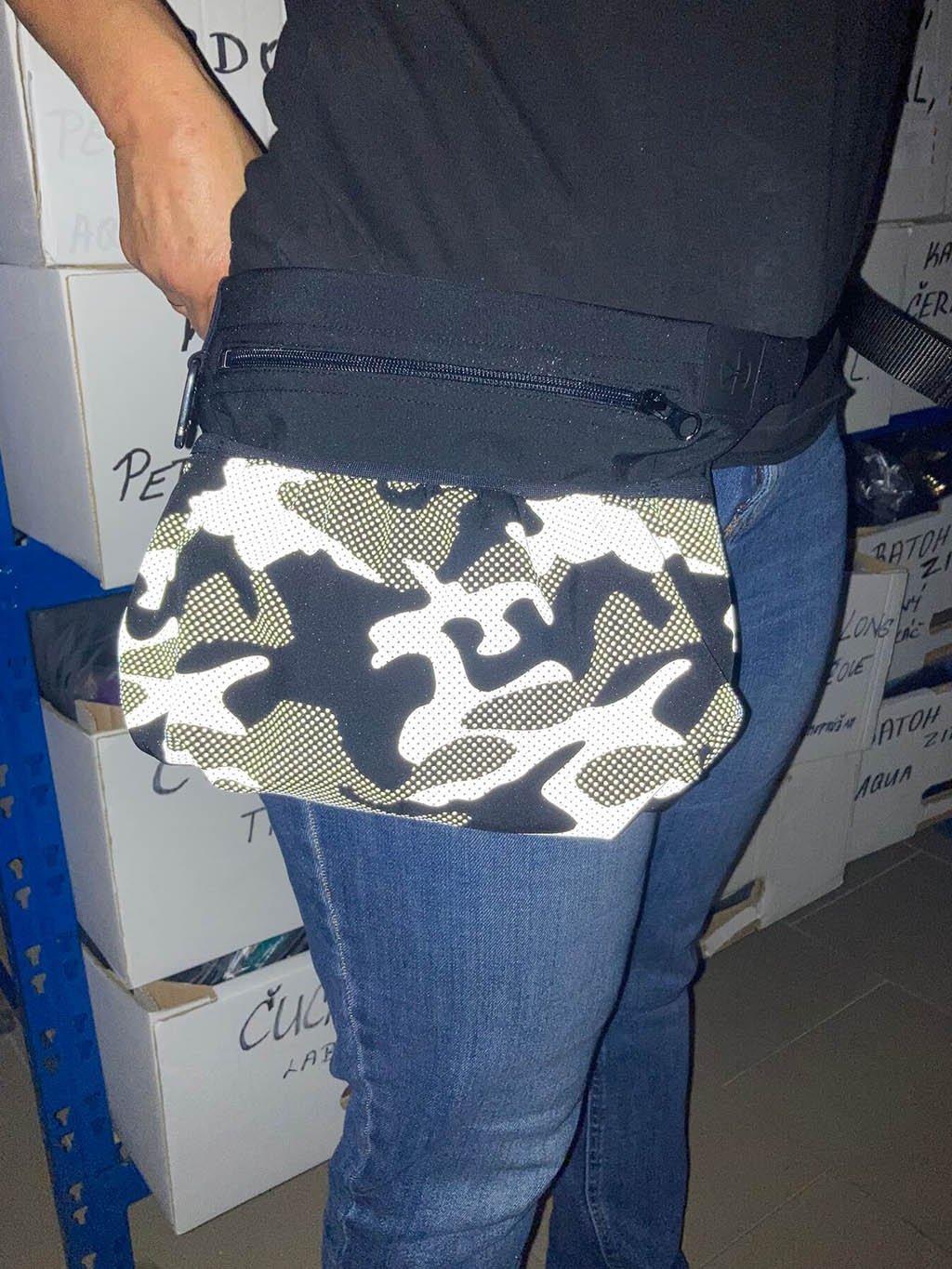 Beloningstas XL reflecterend zwart camouflage 4dox