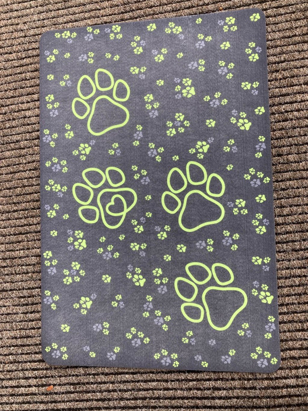 Doormat with lime paws