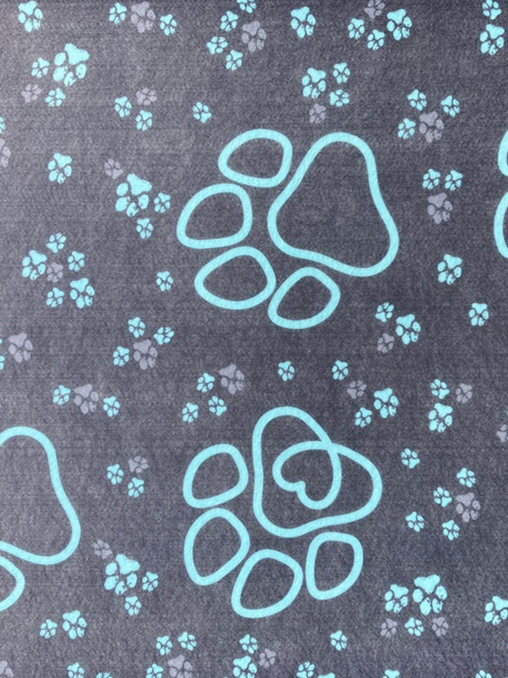 Doormat with a turquoise paws