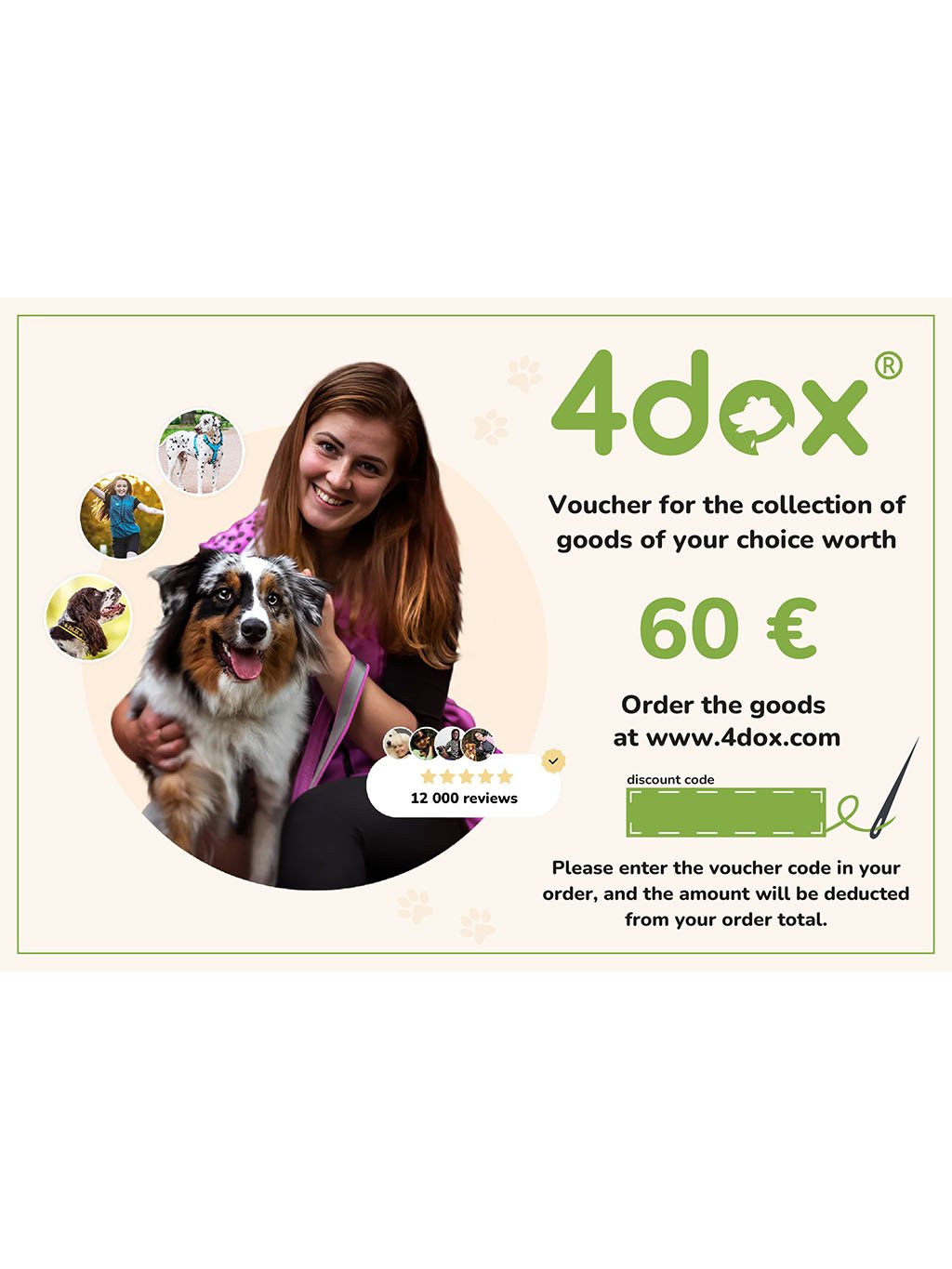 Voucher 4dox for purchase worth 60 €