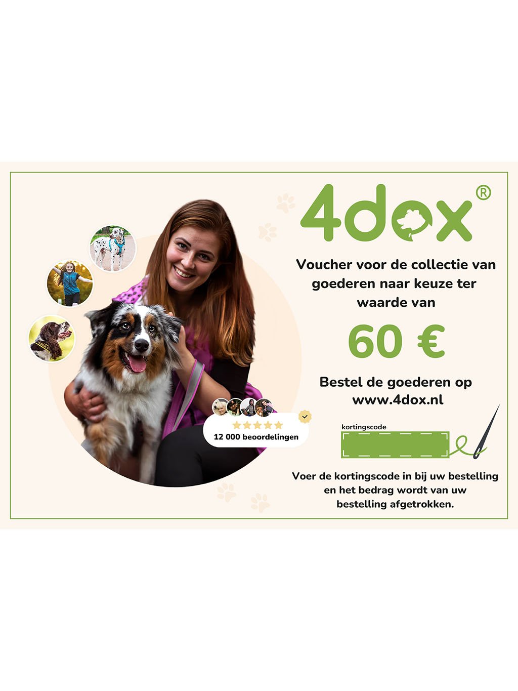 Voucher 4dox for purchase worth 60 €