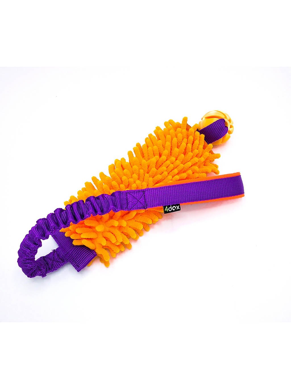 Pull toy with ball 4 cm with shock absorber orange 4dox