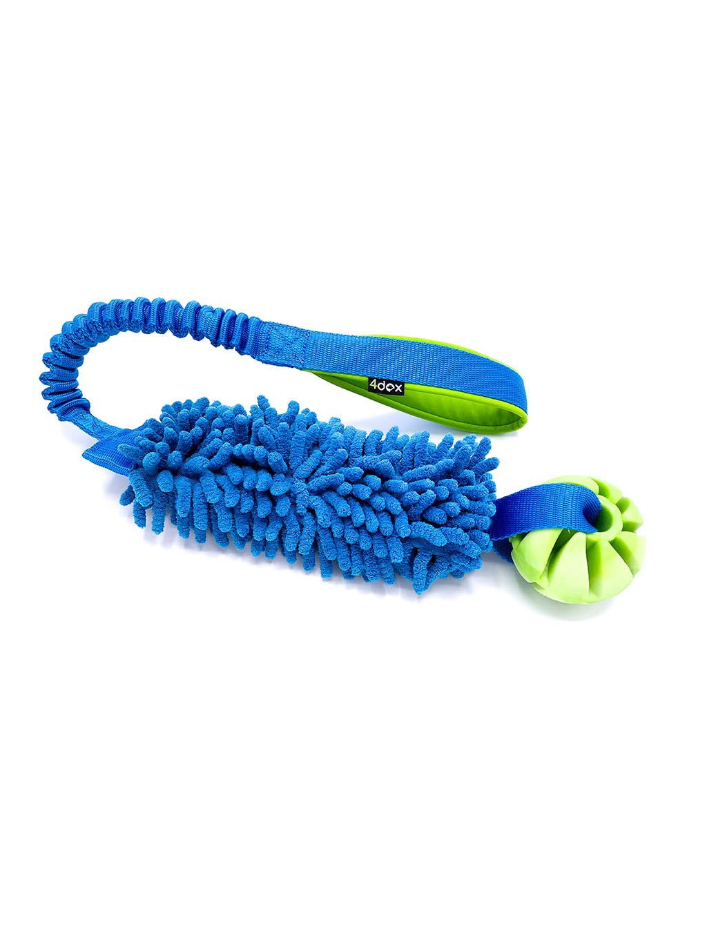 Trekkoord met bal 6 cm en schokdemper blauw 4dox