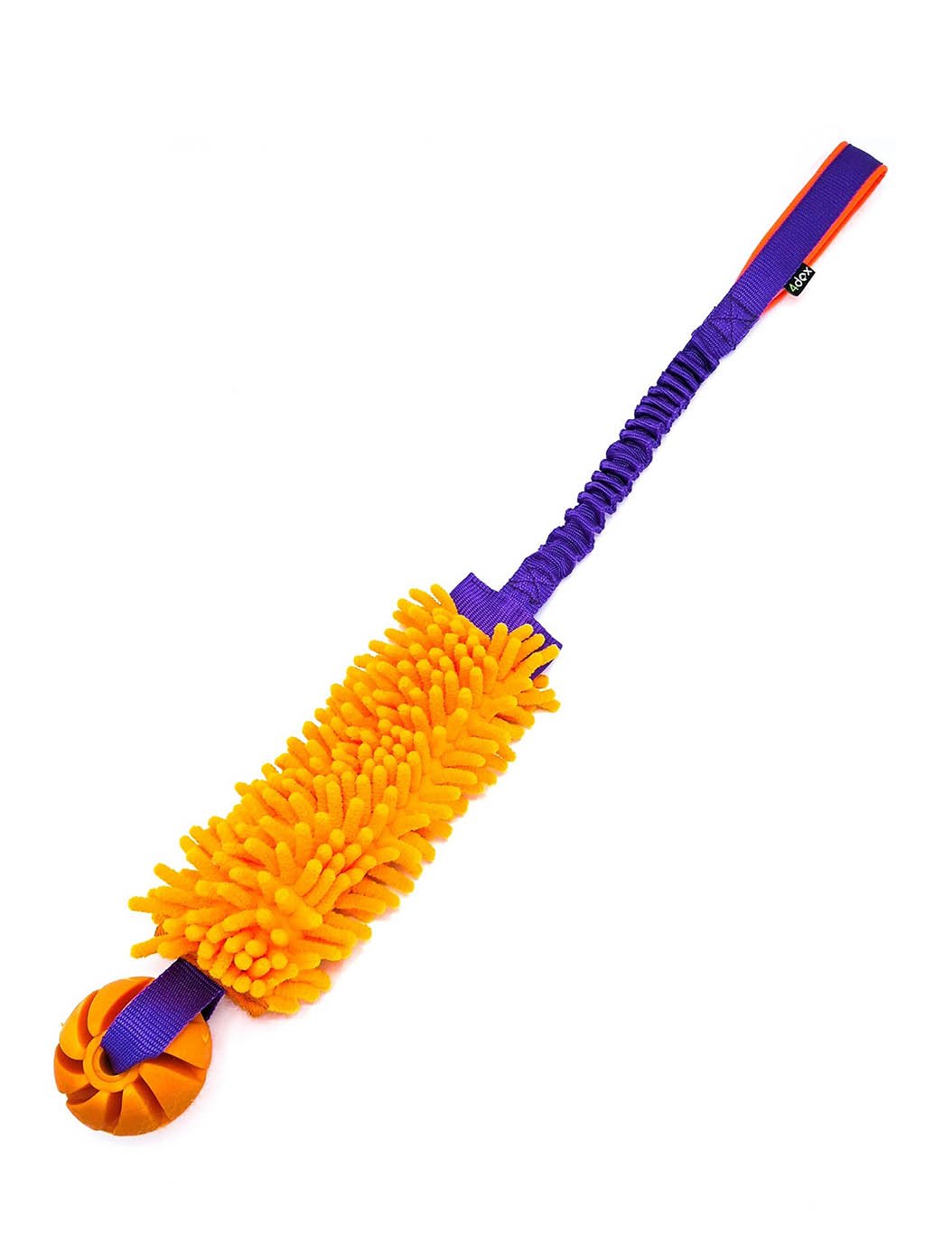 Pull toy with ball 6 cm and shock absorber orange 4dox