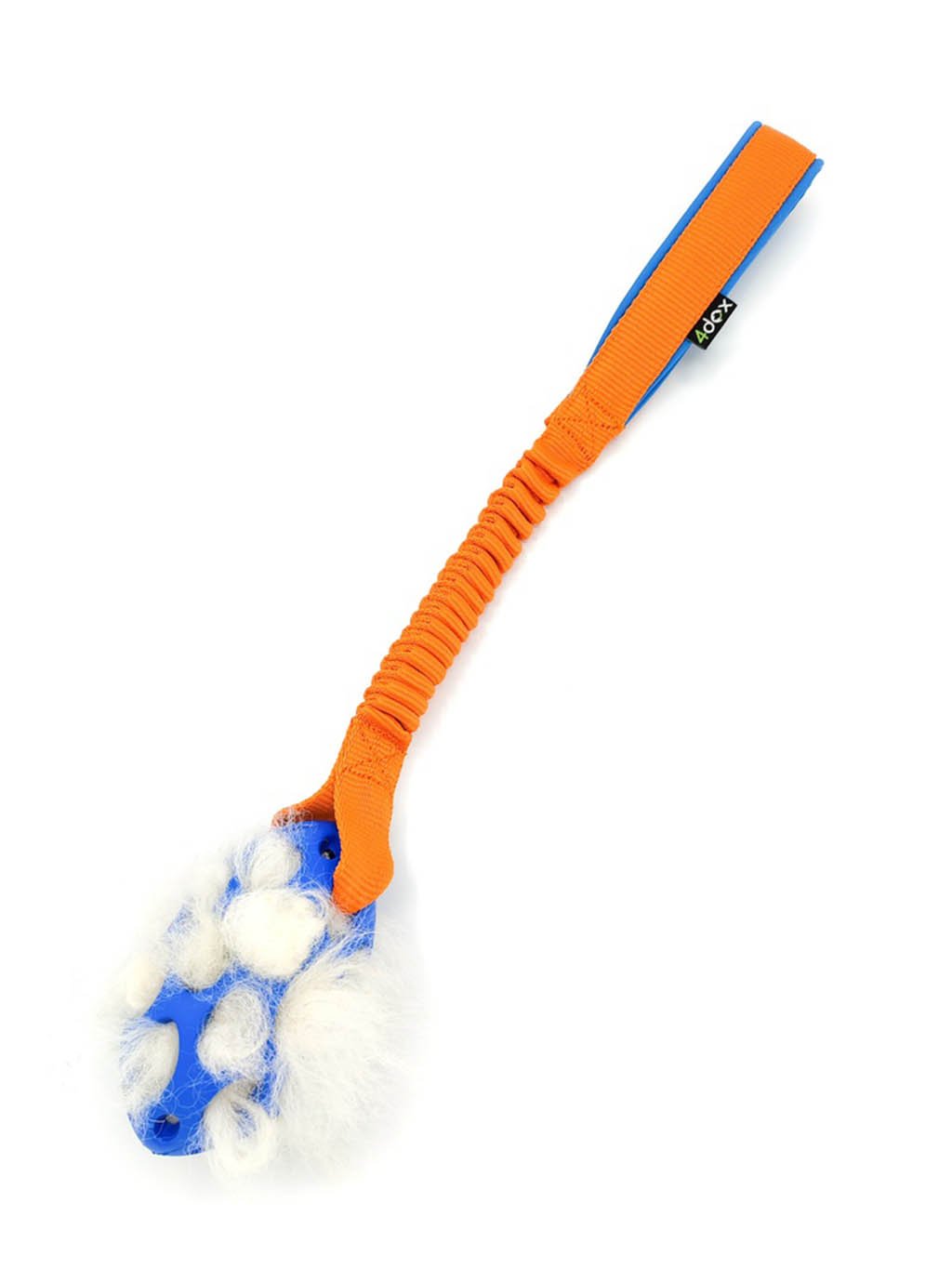 Sheepskin tug of war in ball, with shock absorber orange 4dox