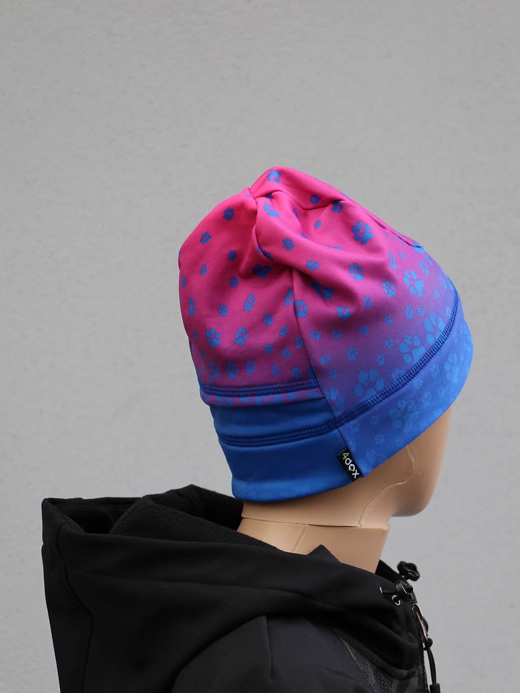 Sport. cap fleece + low ponytail E27L pink-blue