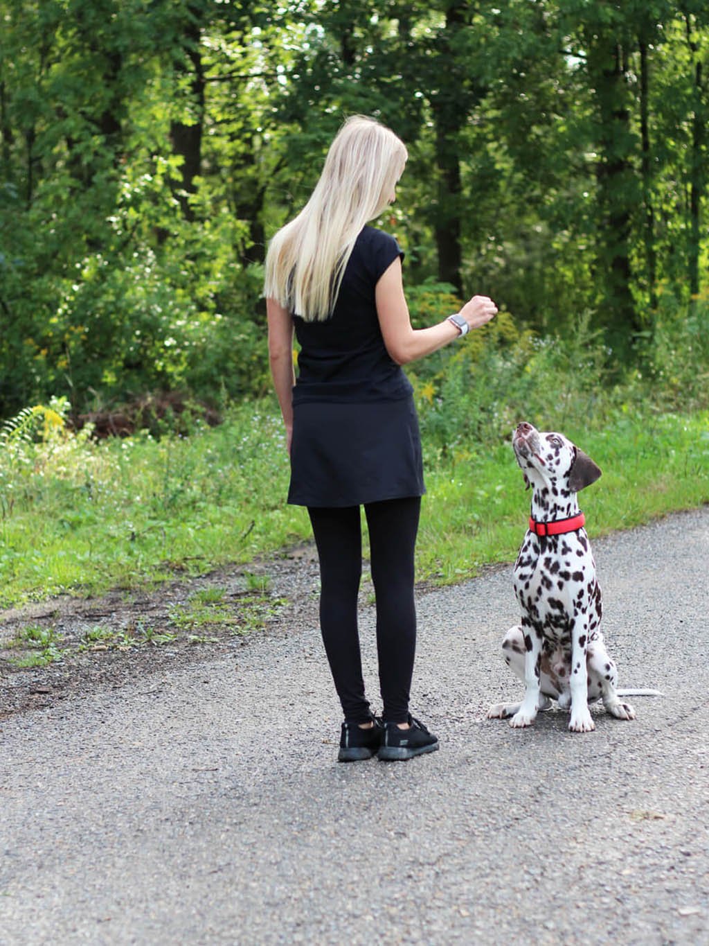 Skirt-leggings black with reflective paw