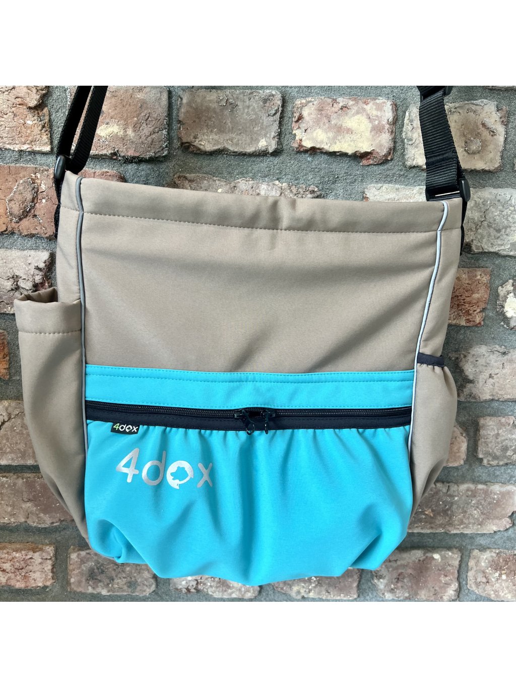 Trainingshandtas groot Taupe Turquoise - binnen enkele werkdagen geleverd!
