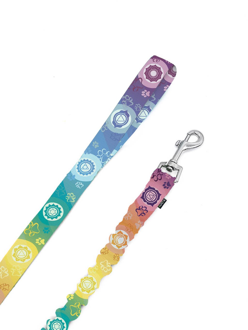 Leash with shock absorber CHAKRAS rainbow