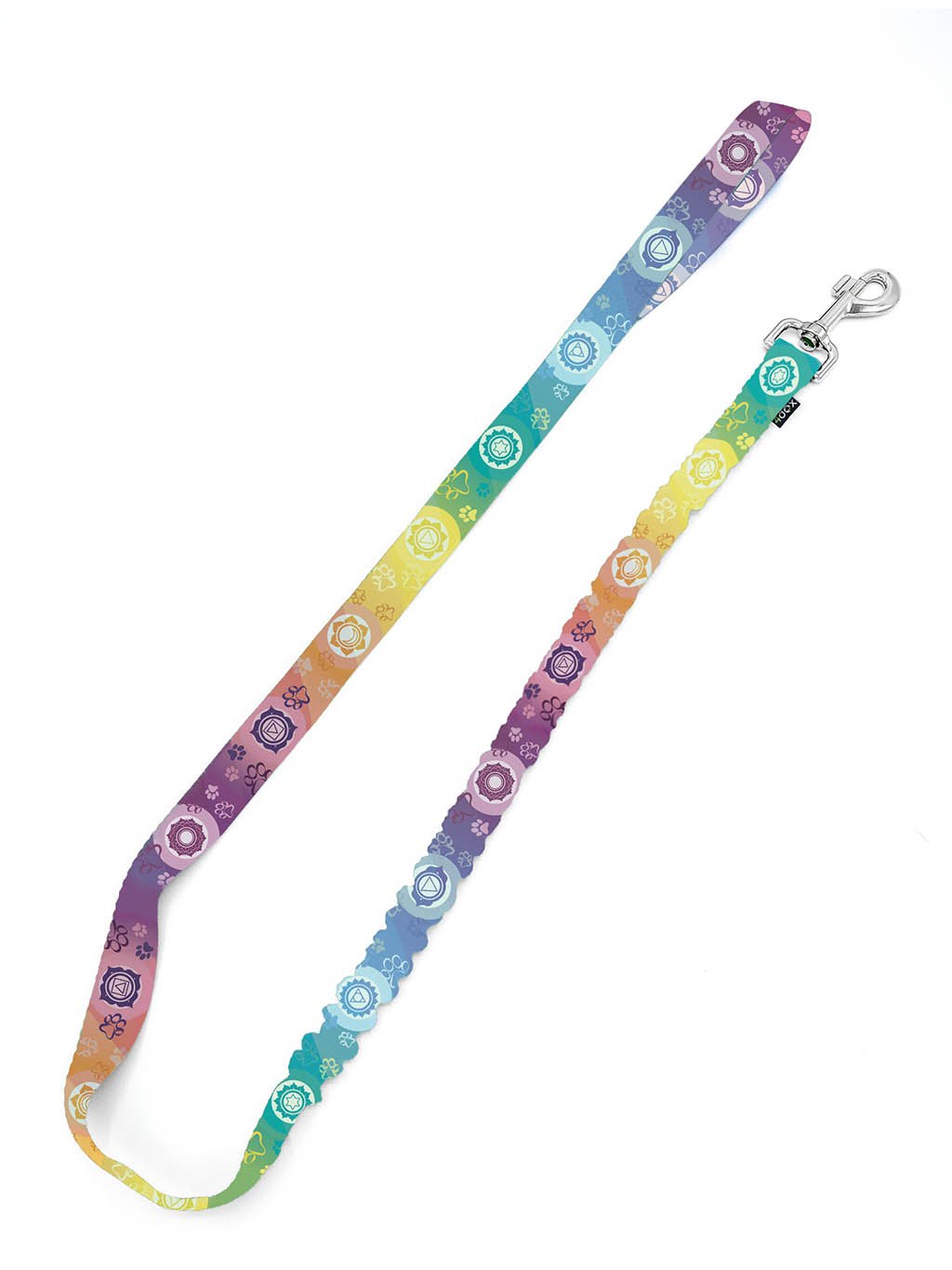 Leash with shock absorber CHAKRAS rainbow