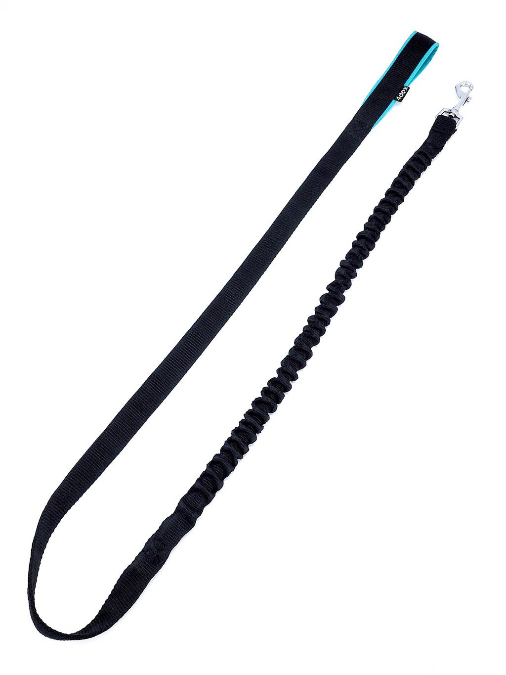 Leash with a shock absorber BLACK-TURQUOISE