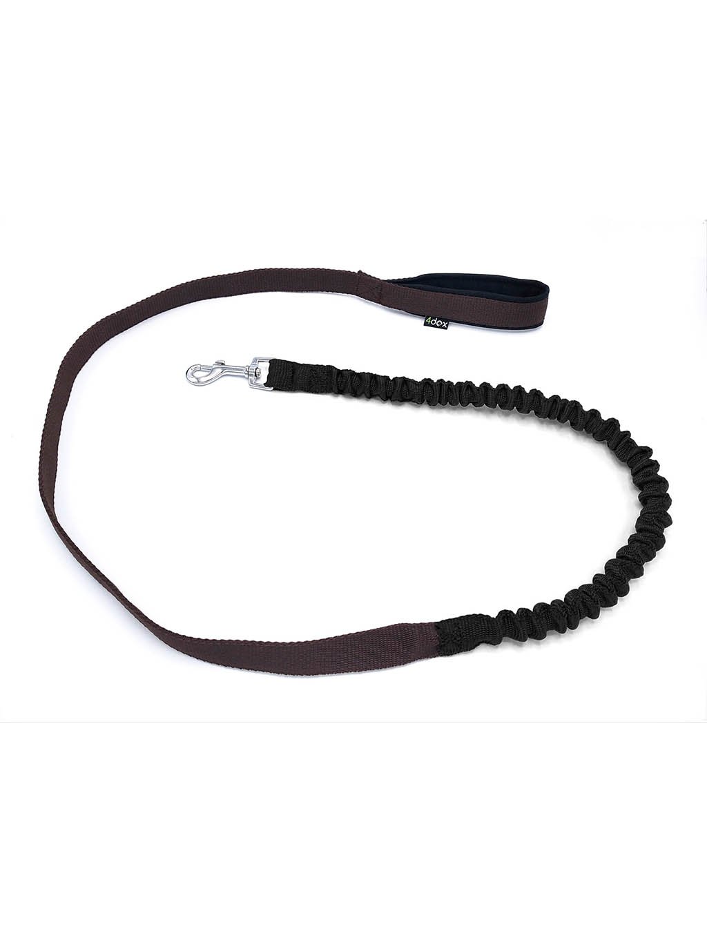 Leash with a shock absorber CHOCO-BLACK