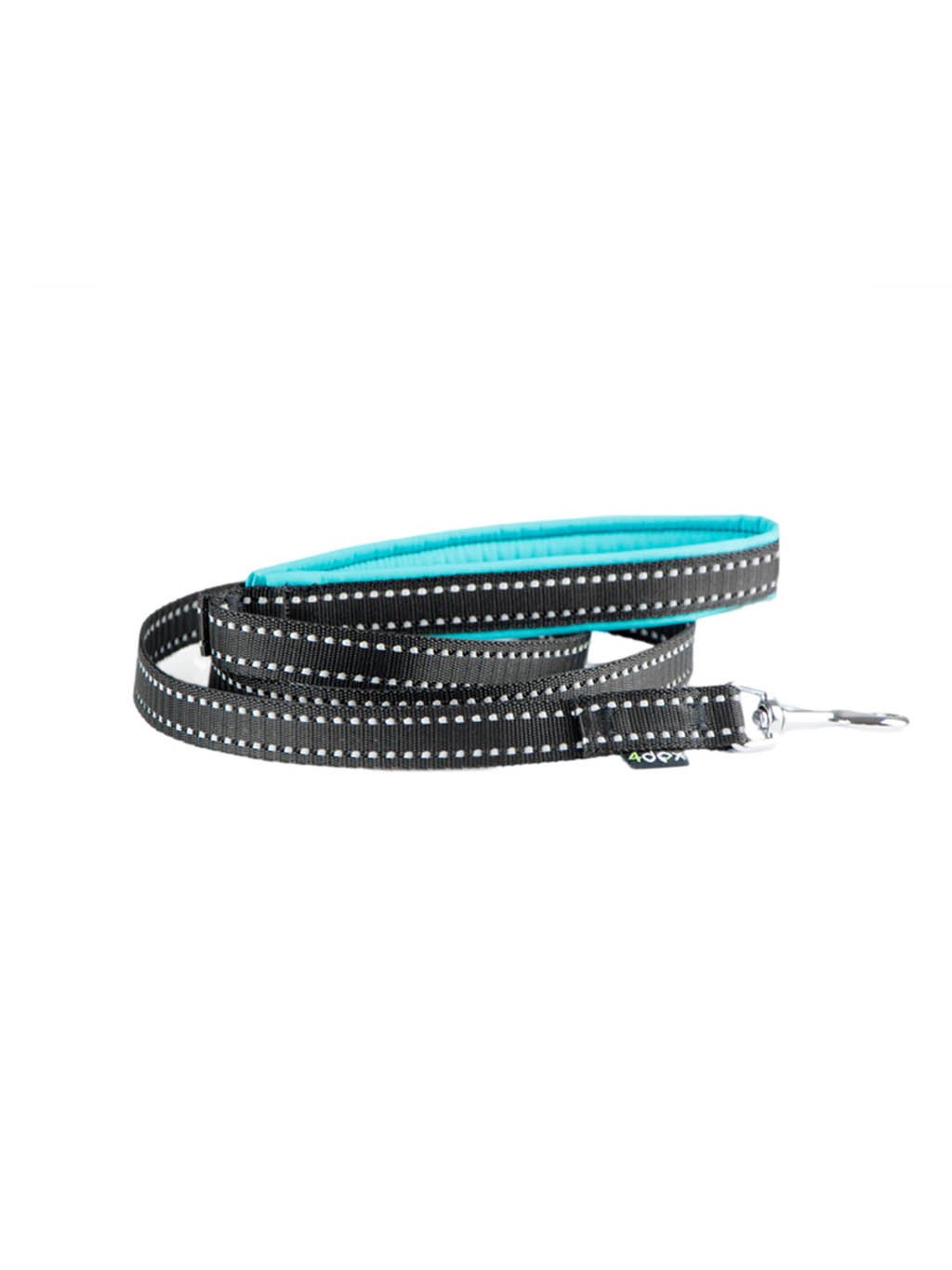 Leash with a reflective tape, TURQUOISE