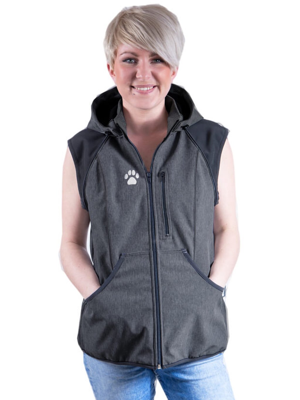 Women's training jacket 2 in 1 anthracite