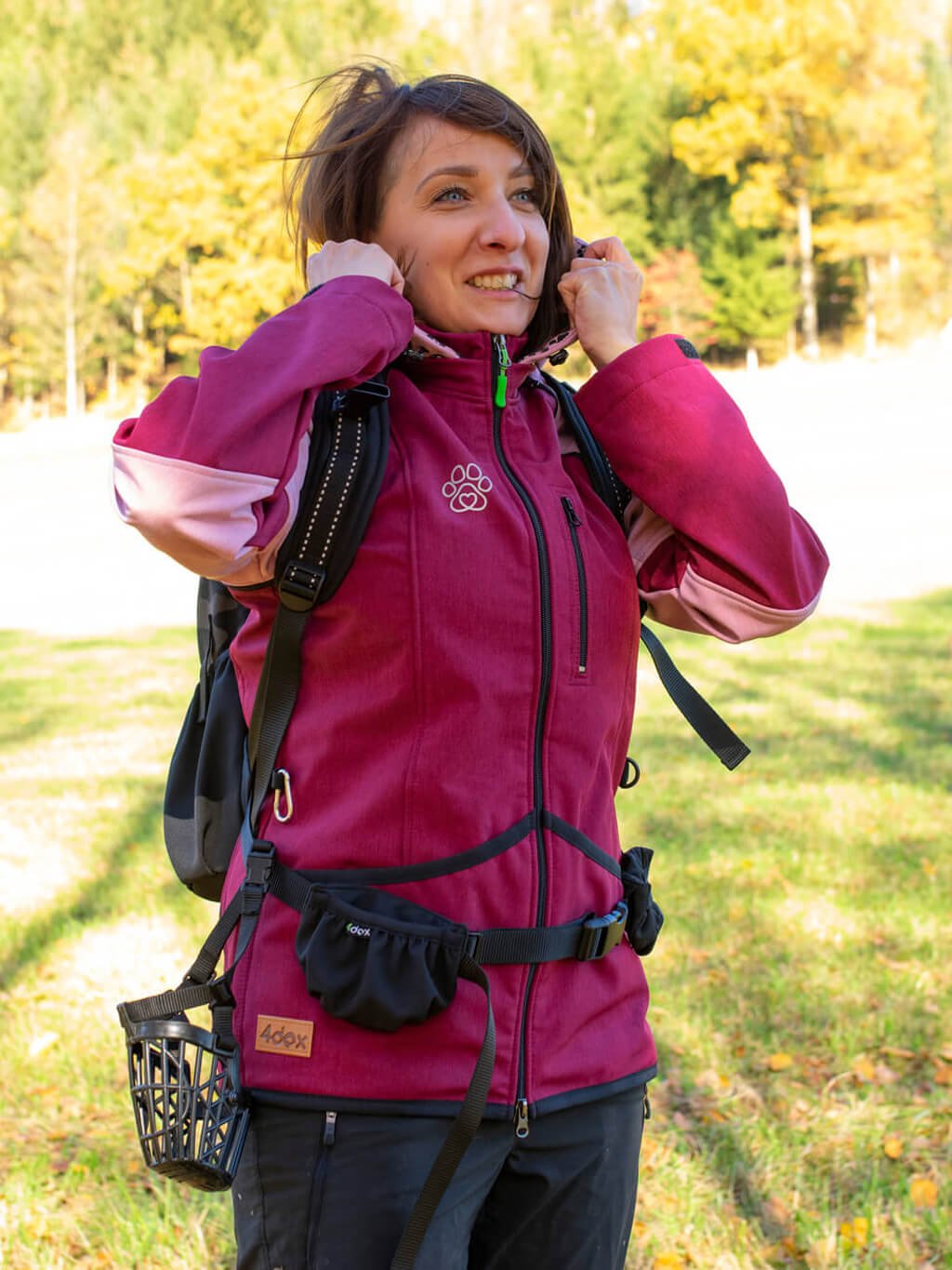 Women's training jacket 2 in 1 garnet