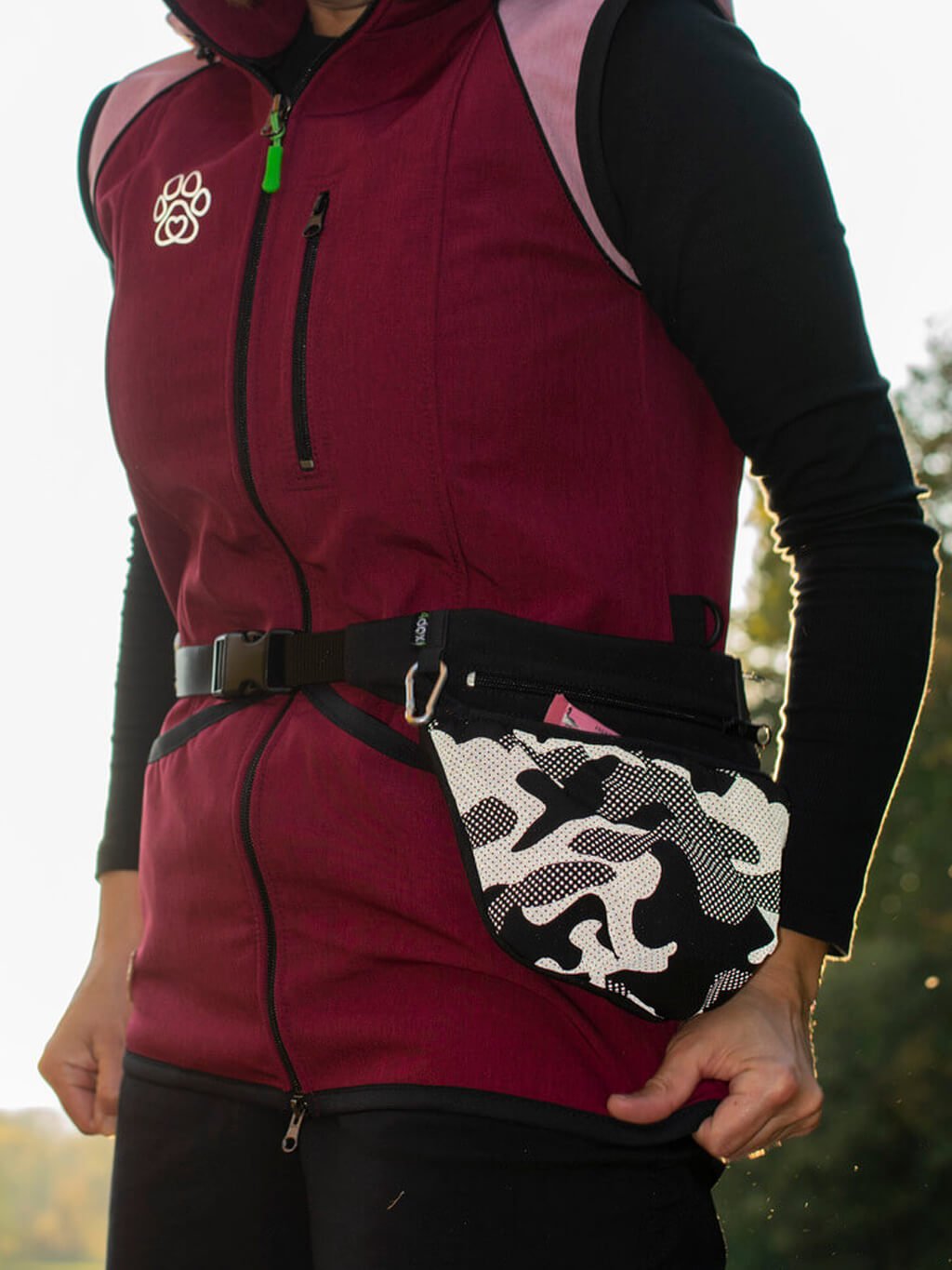 Women's training jacket 2 in 1 garnet