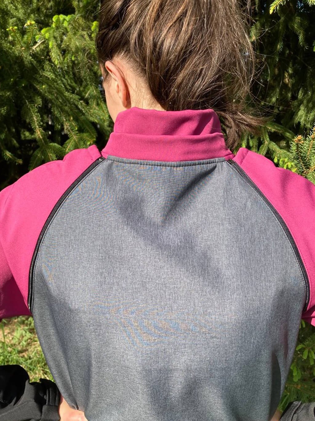 Women's training jacket 2 in 1 raspberry