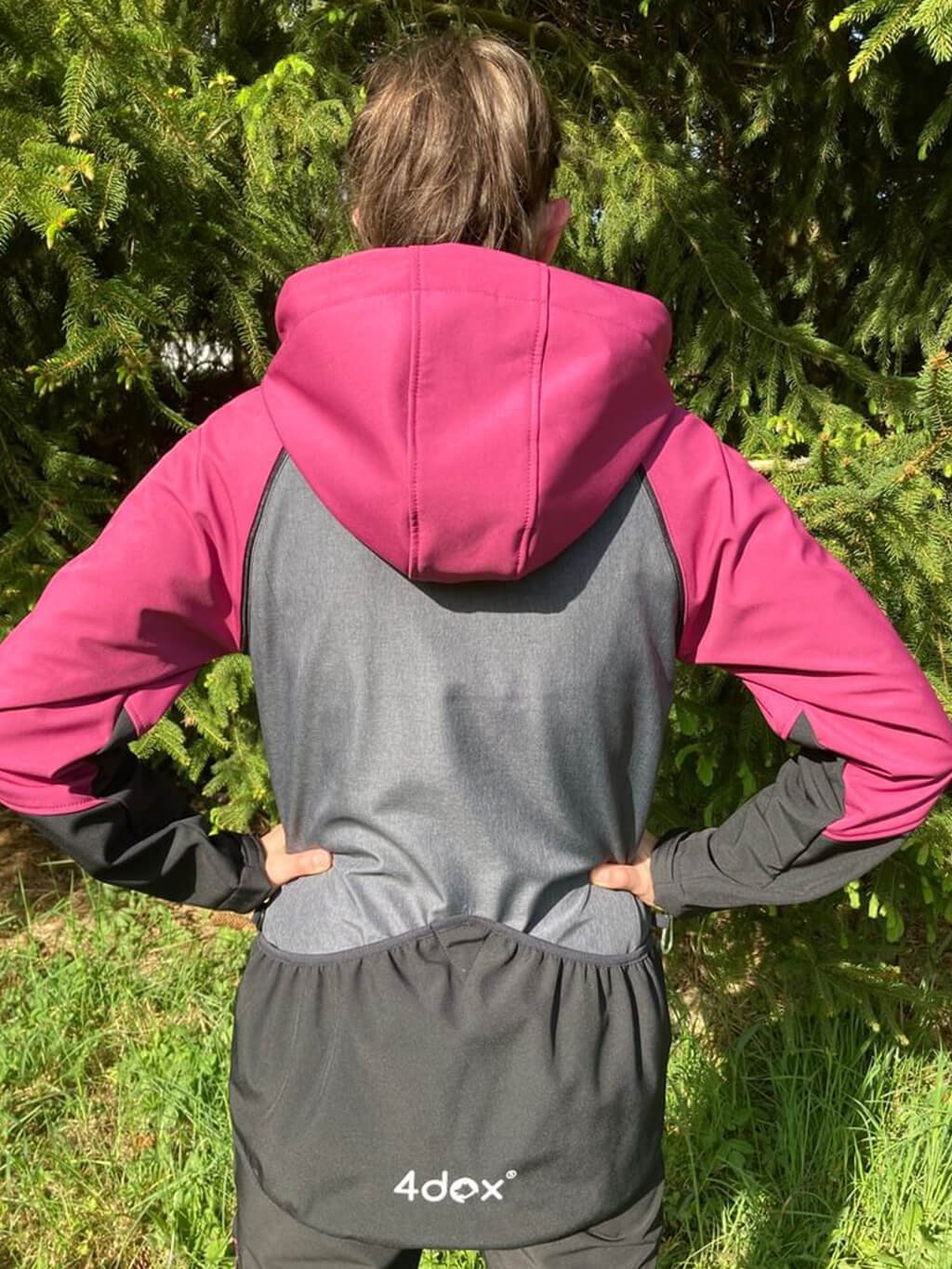 Women's training jacket 2 in 1 raspberry