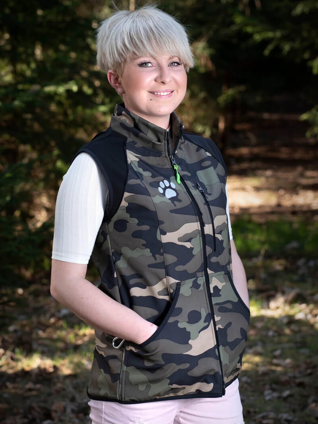 Women's training jacket 2 in 1 camouflage