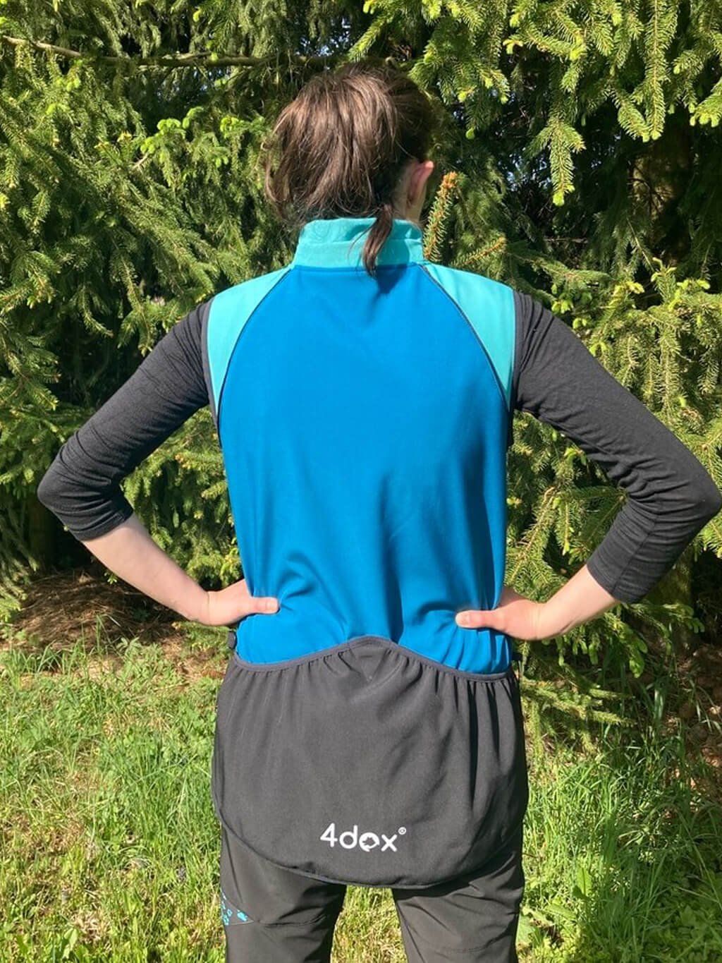 Women's training jacket 2 in 1 turquoise