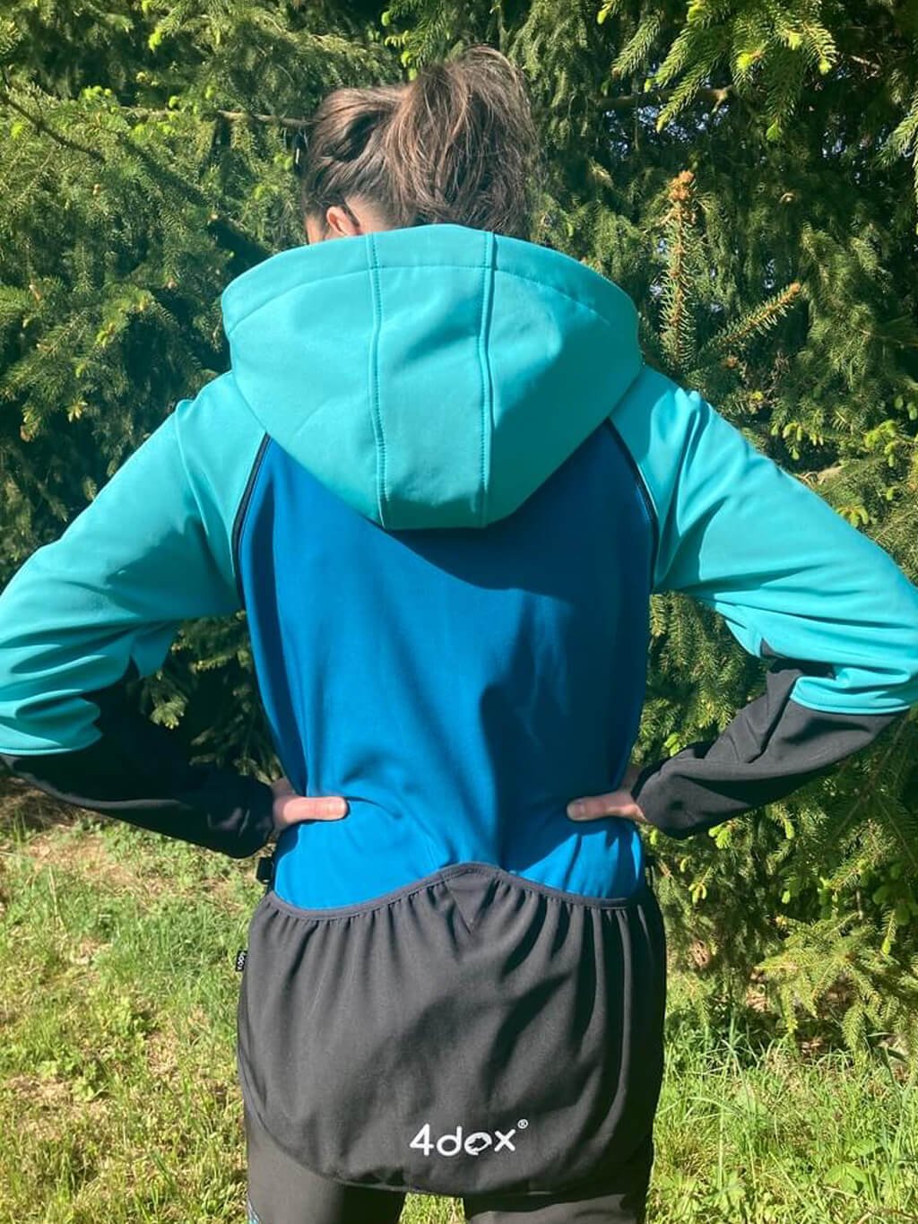 Women's training jacket 2 in 1 turquoise