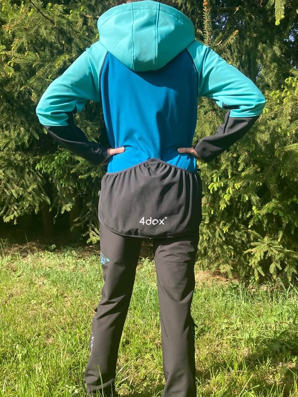 Women's training jacket 2 in 1 turquoise