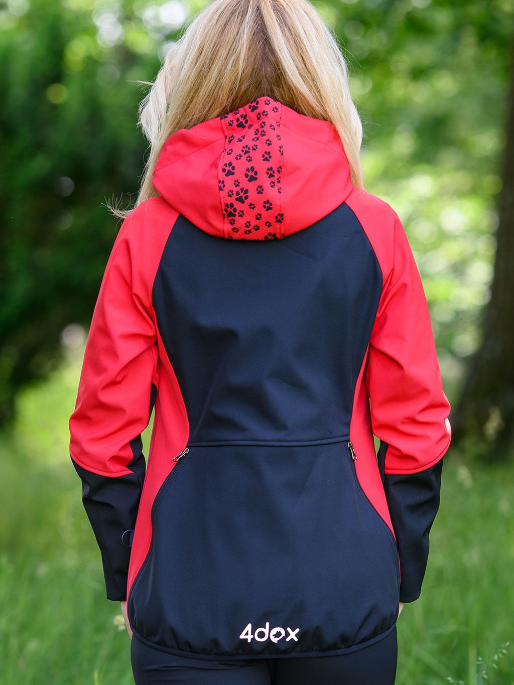 Ladies training jacket red all year round 4dox